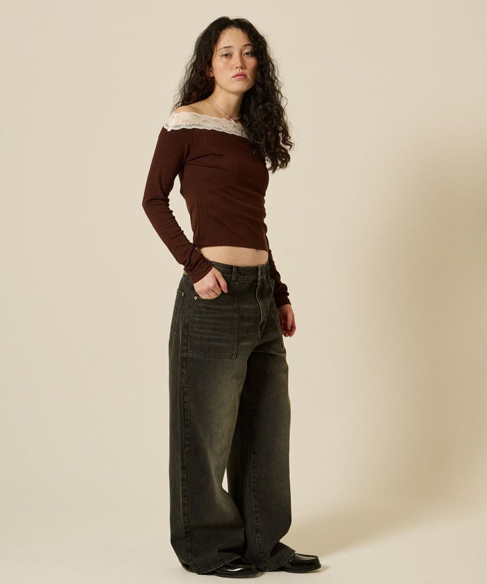 レース/オフショル/ロンT