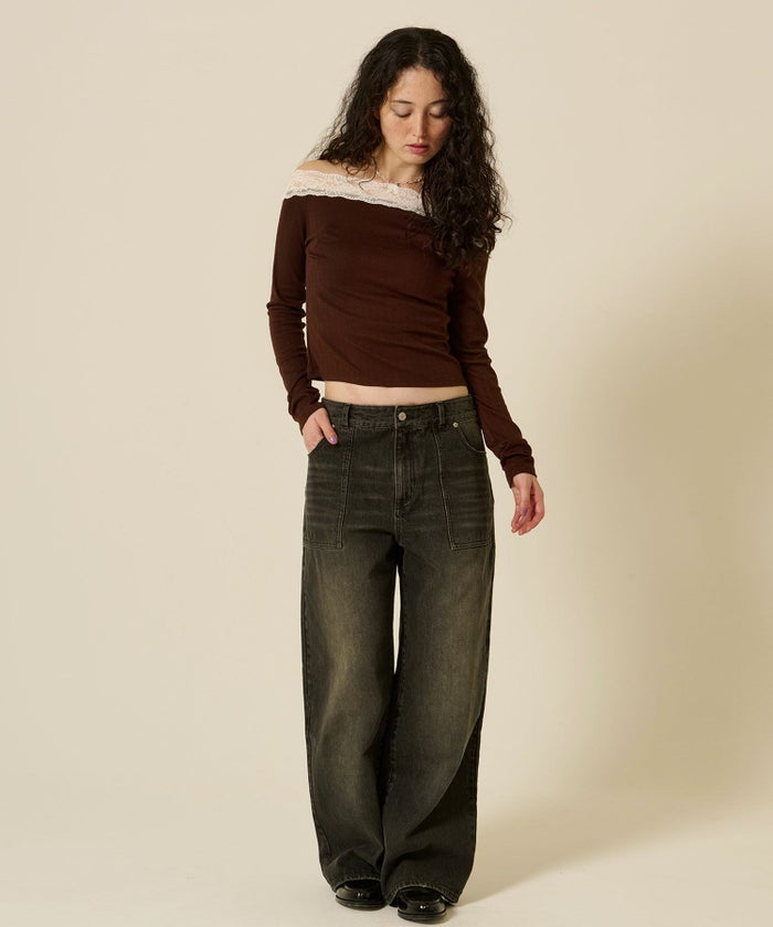 レース/オフショル/ロンT