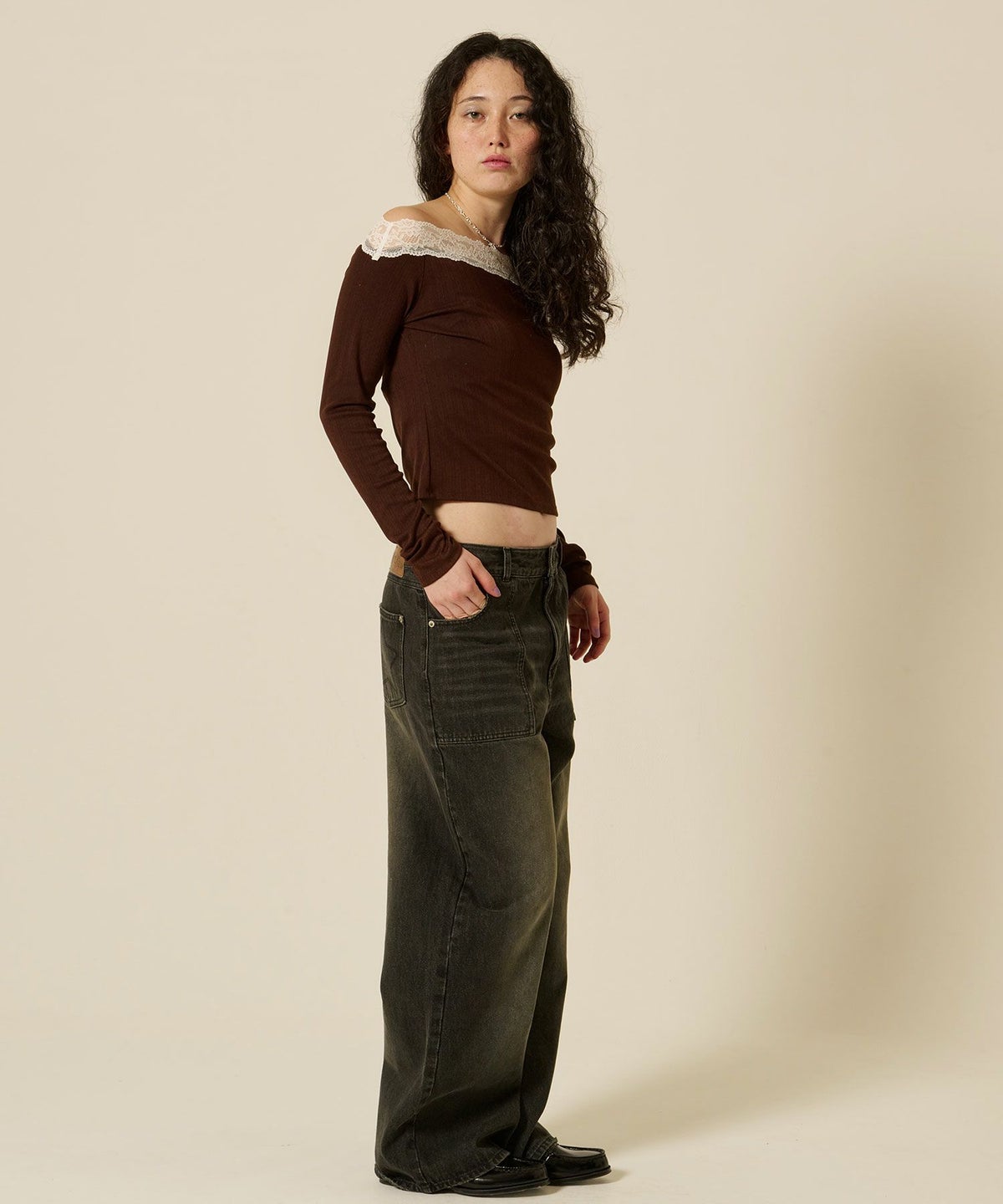 レース/オフショル/ロンT