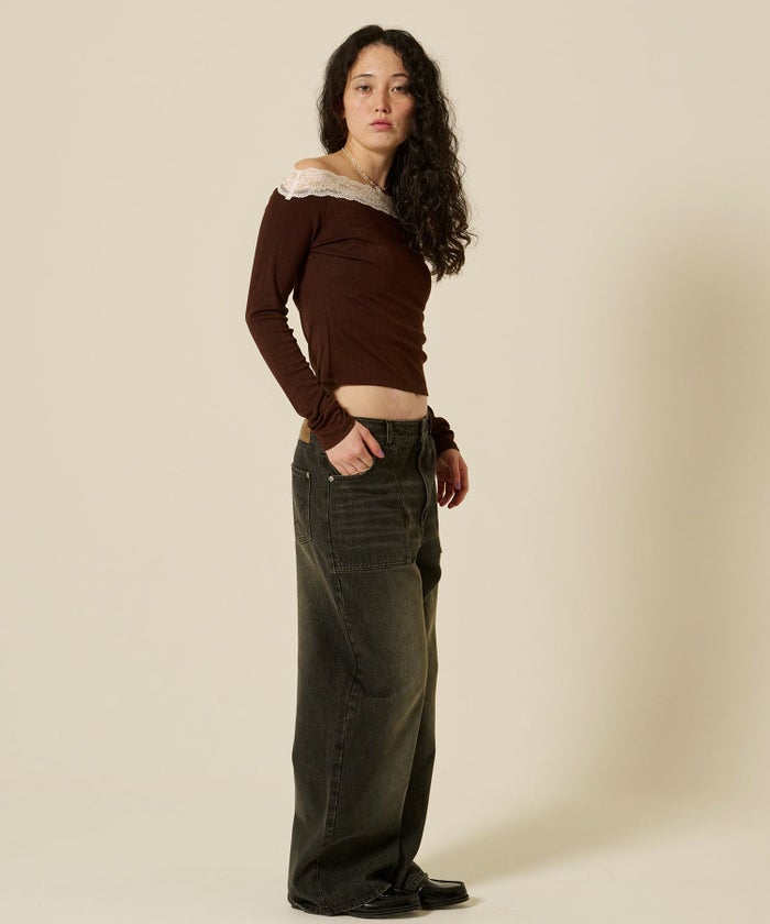 レース/オフショル/ロンT