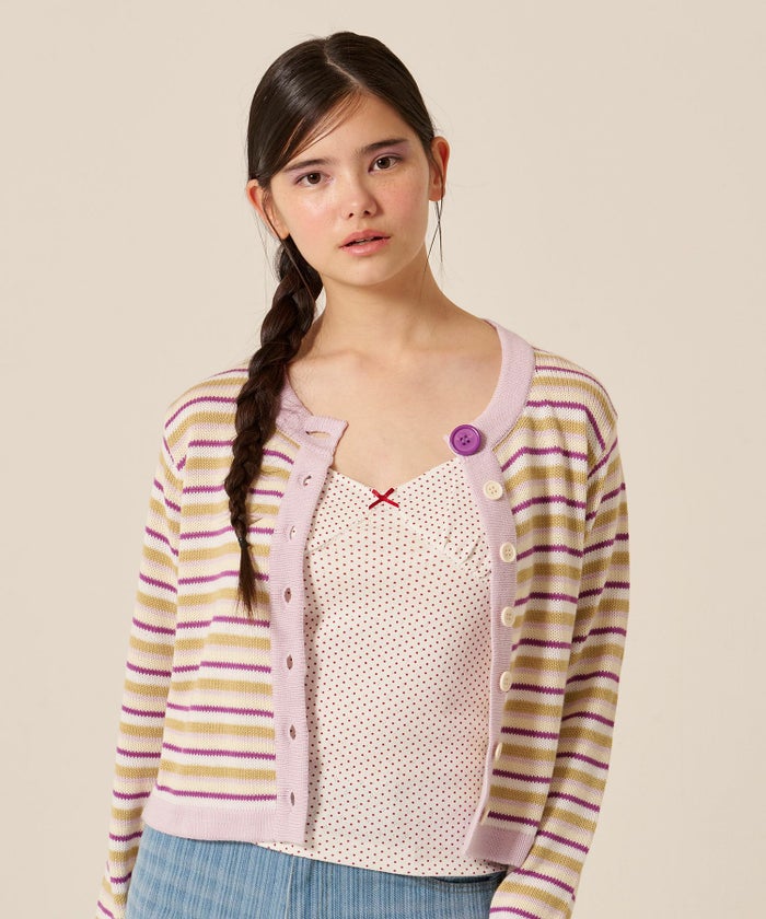 ハートネック/ ドット/キャミソール/リボン