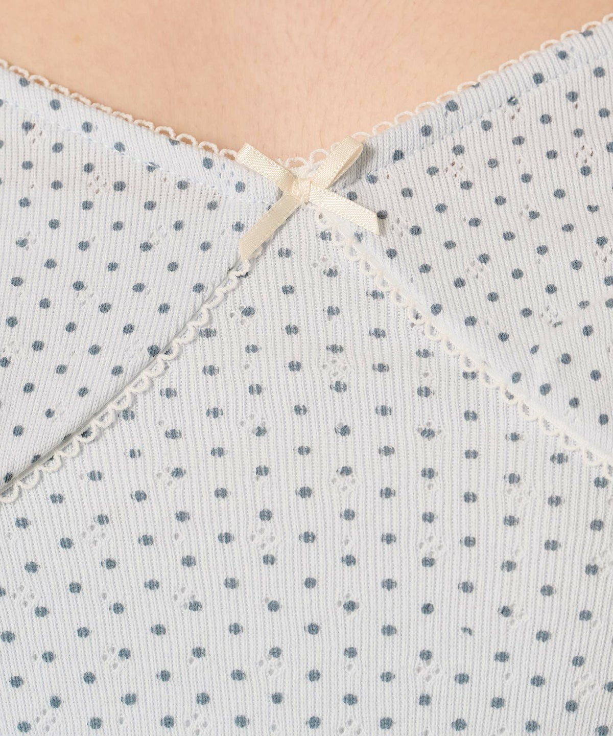 ハートネック/ ドット/キャミソール/リボン