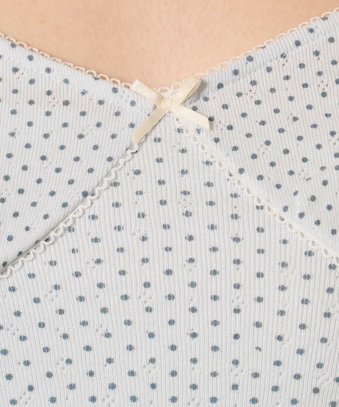 ハートネック/ ドット/キャミソール/リボン