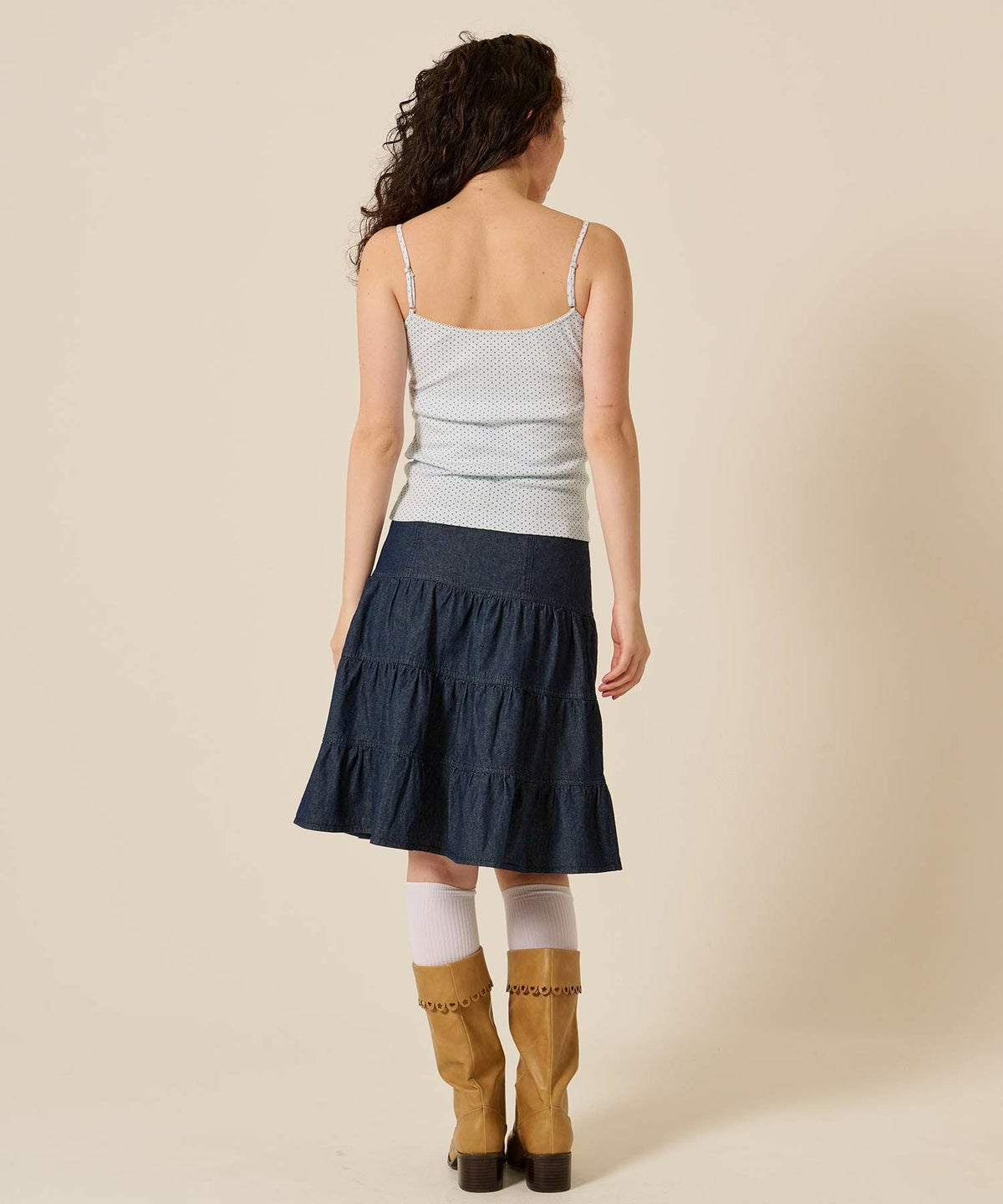 ハートネック/ ドット/キャミソール/リボン