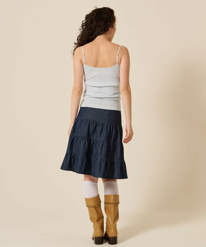 ハートネック/ ドット/キャミソール/リボン