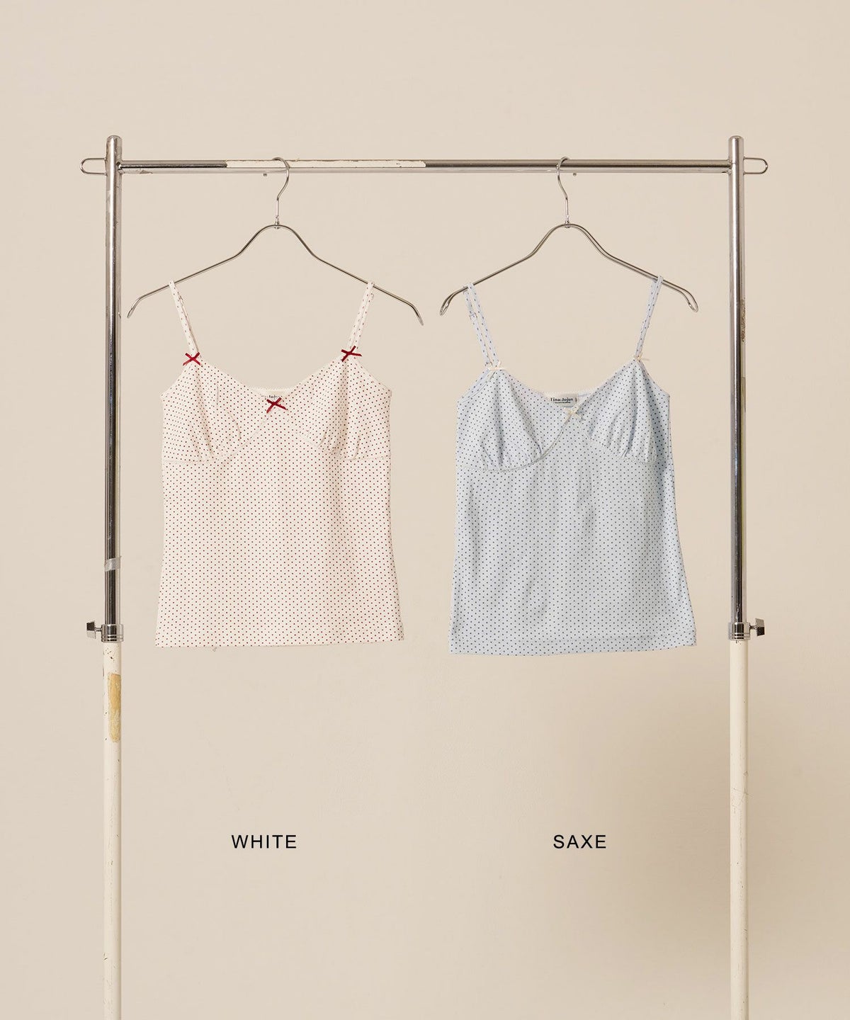 ハートネック/ ドット/キャミソール/リボン