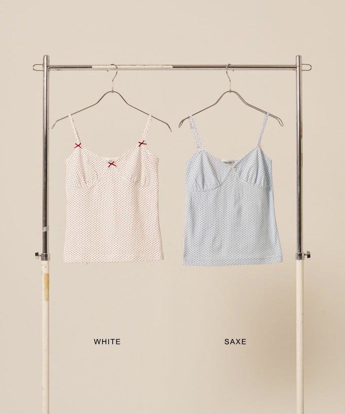 ハートネック/ ドット/キャミソール/リボン