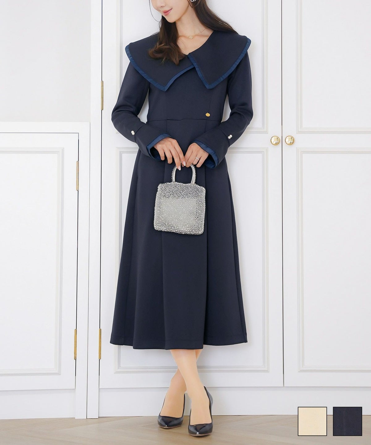 アシメカラー カット ワンピース le reve vaniller 全2色