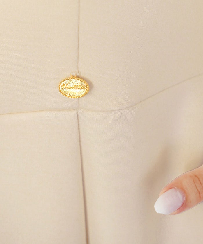 ワンピース アシメカラー きれいめ 上品 エレガント フェミニン アイボリー ネイビー シアー エアリー あたたか カットソー ダンボールニット 伸縮 後ろファスナー 着脱 長袖 セミオケージョン