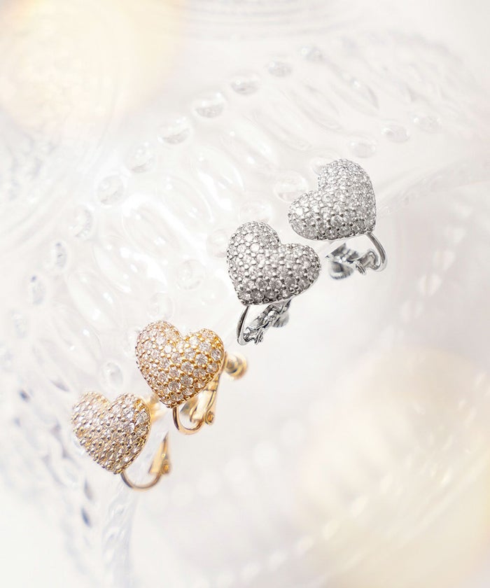 アクセサリー グッズ イヤリング ハート 可愛らしい きらきら 輝く シルバー ゴールド