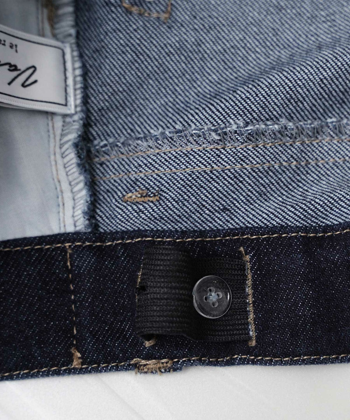 ボトムス パンツ デニム パール カジュアル ライトブルー ブルー インディゴ 刺繍 ウエスト調整 ゴム S M