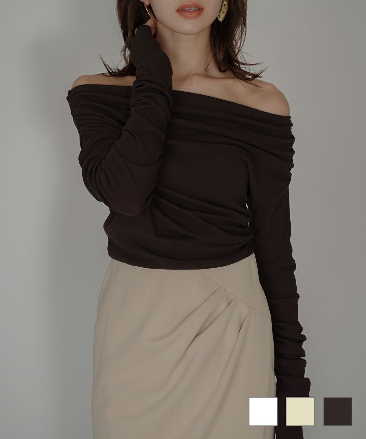 2WAY ドレープ ギャザー プルオーバー KINO THE KEI