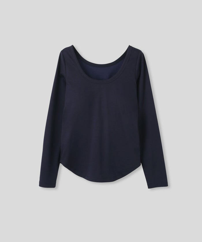 uネック tシャツ クルーネック 深め カットソー タイト ルームウエア オシャレ 無地 オフショル ロンT  女性らしい モテワンピ デートコーデ 大人 ディナー あざと可愛い 肌見せ 韓国風 綺麗め 細見え カジュアル スタイル盛れ KINO THE KEI