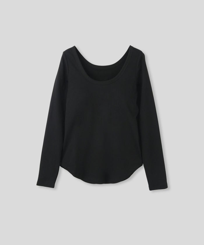 uネック tシャツ クルーネック 深め カットソー タイト ルームウエア オシャレ 無地 オフショル ロンT  女性らしい モテワンピ デートコーデ 大人 ディナー あざと可愛い 肌見せ 韓国風 綺麗め 細見え カジュアル スタイル盛れ KINO THE KEI