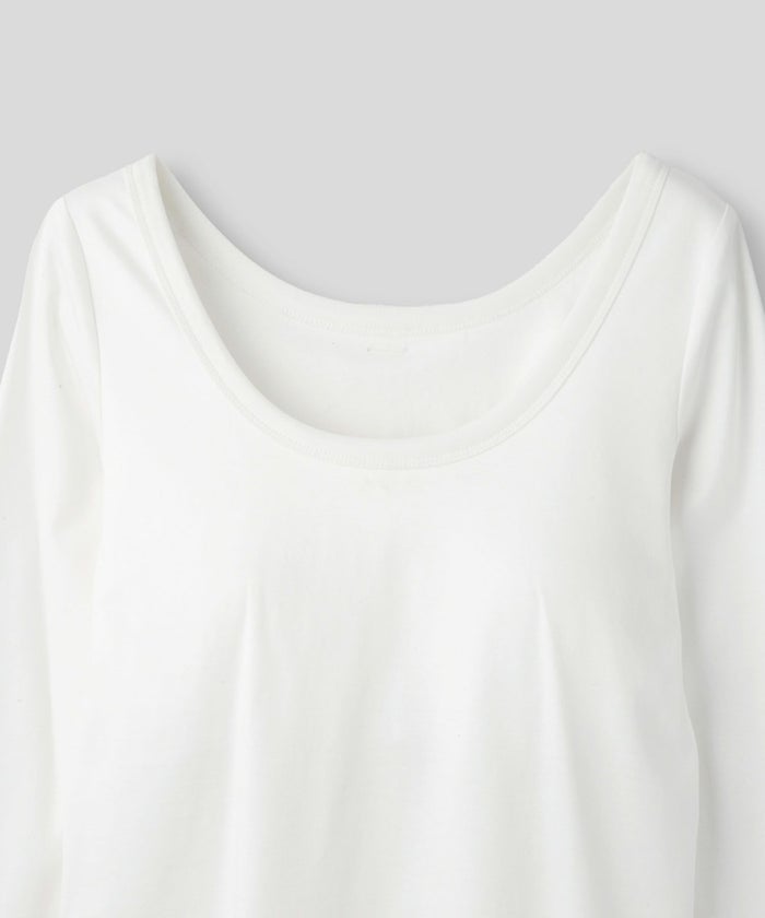 uネック tシャツ クルーネック 深め カットソー タイト ルームウエア オシャレ 無地 オフショル ロンT  女性らしい モテワンピ デートコーデ 大人 ディナー あざと可愛い 肌見せ 韓国風 綺麗め 細見え カジュアル スタイル盛れ KINO THE KEI