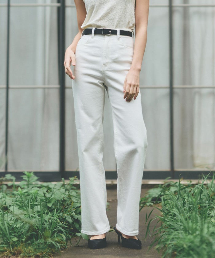 ルーズ 美脚 感動 スタイルアップ ストレートデニム ワイドデニム オシャレ 無地 デニムパンツ  女性らしい モテコーデ デートコーデ 大人 あざと可愛い 肌見せ 韓国風 綺麗め 細見え カジュアル スタイル盛れ KINO THE KEI