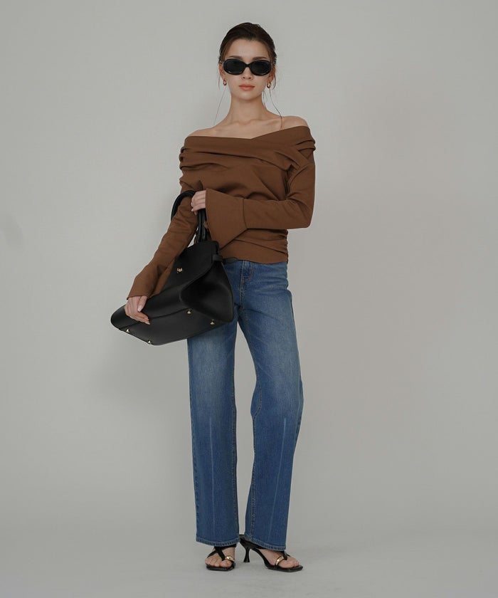 ルーズ 美脚 感動 スタイルアップ ストレートデニム ワイドデニム オシャレ 無地 デニムパンツ  女性らしい モテコーデ デートコーデ 大人 あざと可愛い 肌見せ 韓国風 綺麗め 細見え カジュアル スタイル盛れ KINO THE KEI