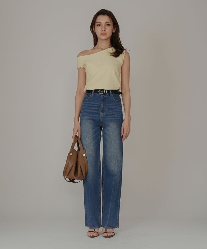 ルーズ 美脚 感動 スタイルアップ ストレートデニム ワイドデニム オシャレ 無地 デニムパンツ  女性らしい モテコーデ デートコーデ 大人 あざと可愛い 肌見せ 韓国風 綺麗め 細見え カジュアル スタイル盛れ KINO THE KEI