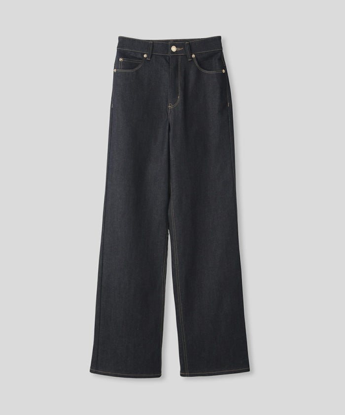 ルーズ 美脚 感動 スタイルアップ ストレートデニム ワイドデニム オシャレ 無地 デニムパンツ  女性らしい モテコーデ デートコーデ 大人 あざと可愛い 肌見せ 韓国風 綺麗め 細見え カジュアル スタイル盛れ KINO THE KEI