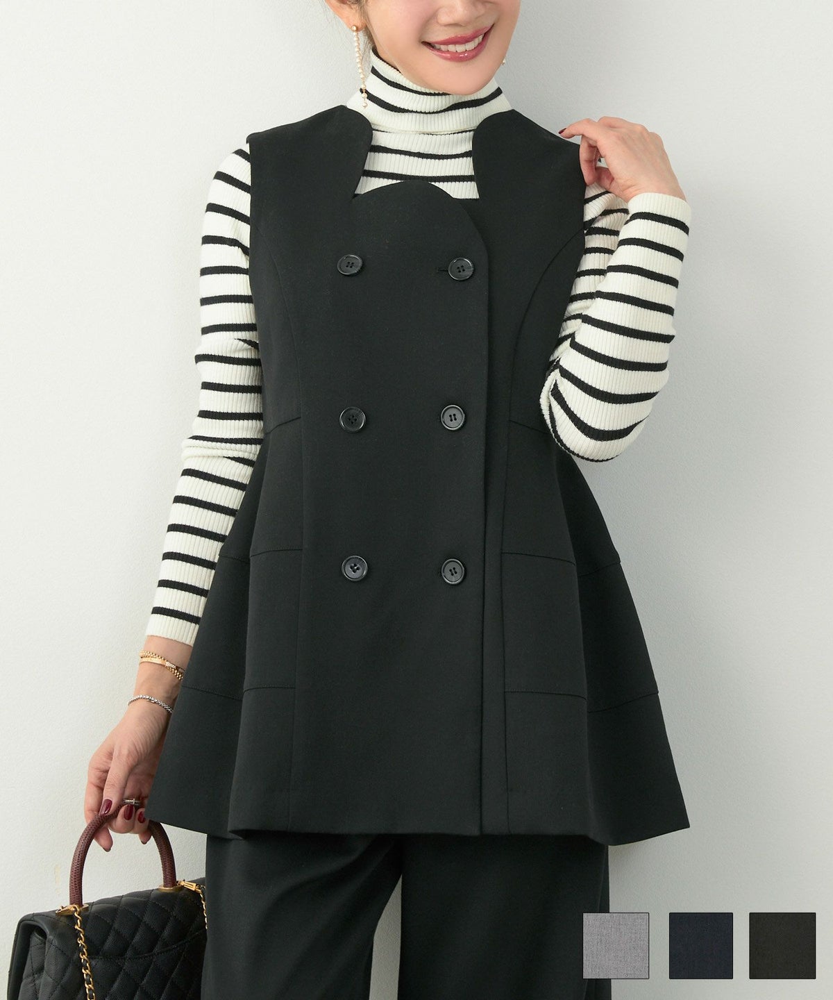 ハートネック ペプラム ジレ Liala×PG 全3色