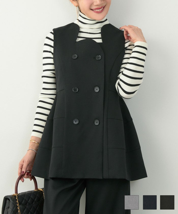 ハートネック ペプラム ジレ Liala×PG 全3色