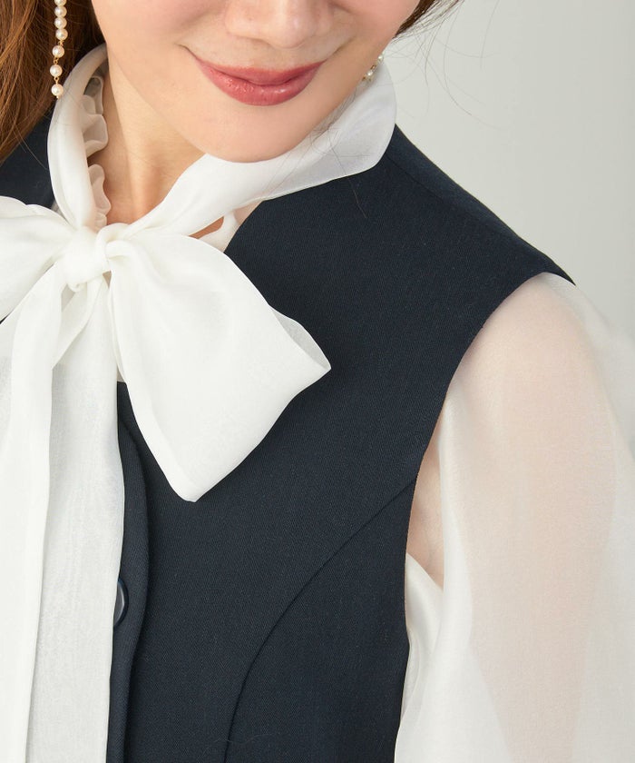 セットアップ オケージョン レディース 大人カジュアル ベスト かわいい オフィス きれいめ 体型カバー 春秋 ジョイントスペース