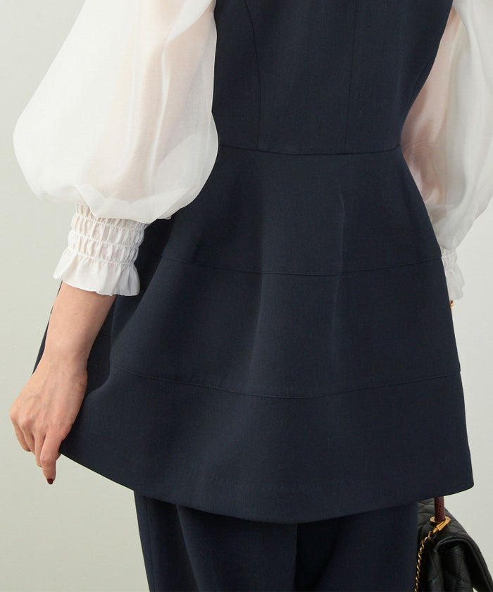 セットアップ オケージョン レディース 大人カジュアル ベスト かわいい オフィス きれいめ 体型カバー 春秋 ジョイントスペース