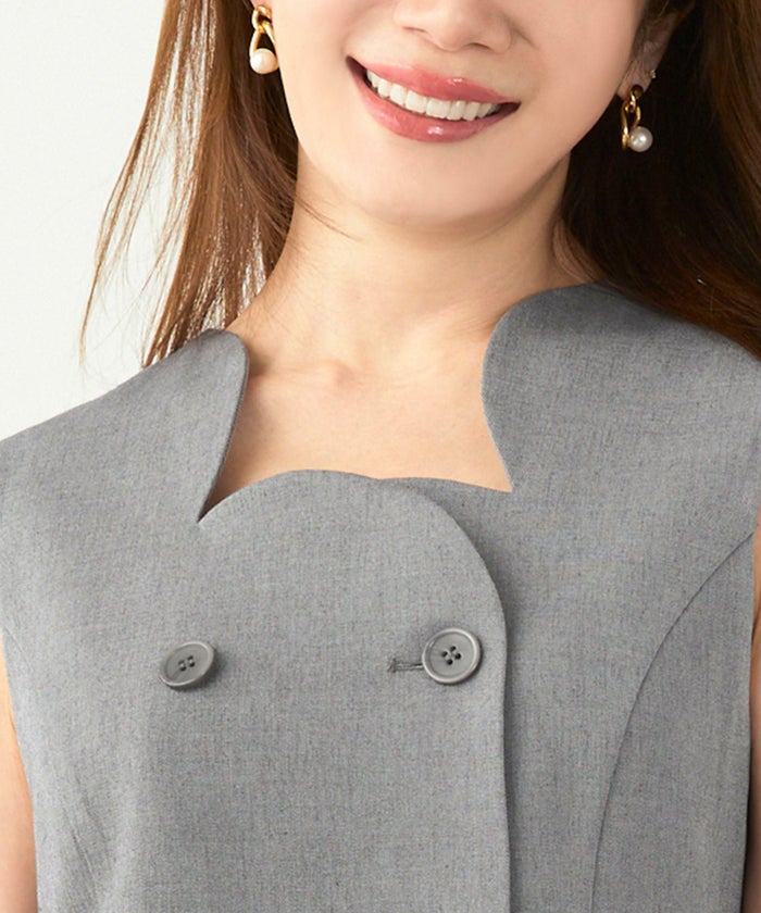 セットアップ オケージョン レディース 大人カジュアル ベスト かわいい オフィス きれいめ 体型カバー 春秋 ジョイントスペース