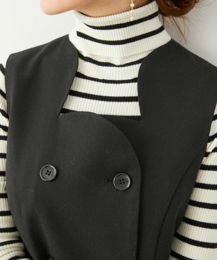 セットアップ オケージョン レディース 大人カジュアル ベスト かわいい オフィス きれいめ 体型カバー 春秋 ジョイントスペース