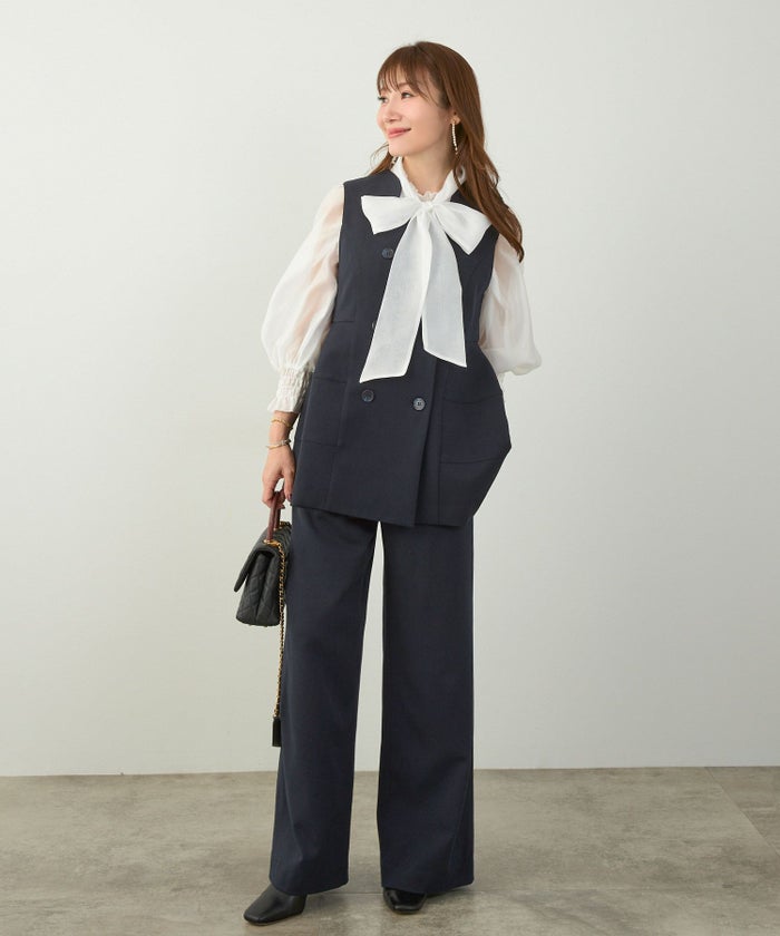 セットアップ オケージョン レディース 大人カジュアル かわいい オフィス きれいめ 美脚 春秋 ジョイントスペース