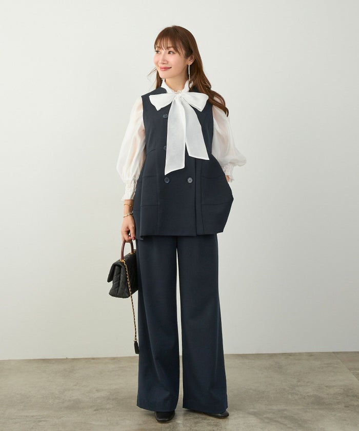 セットアップ オケージョン レディース 大人カジュアル かわいい オフィス きれいめ 美脚 春秋 ジョイントスペース