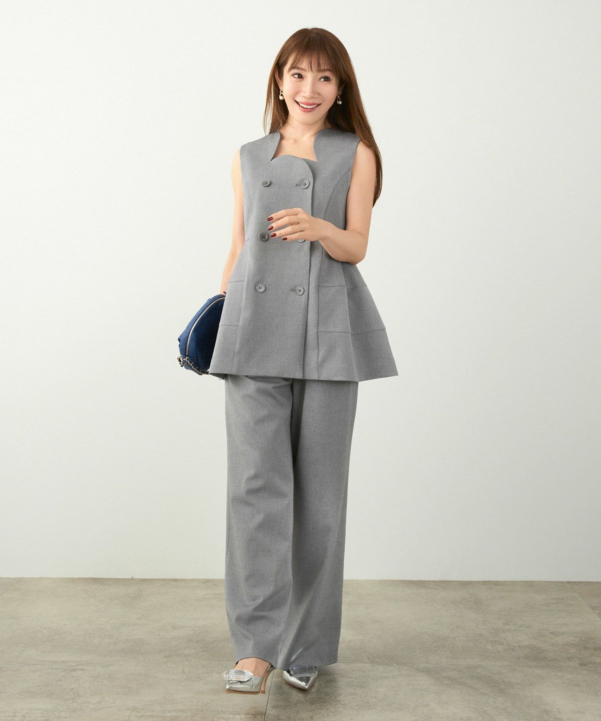 セットアップ オケージョン レディース 大人カジュアル かわいい オフィス きれいめ 美脚 春秋 ジョイントスペース