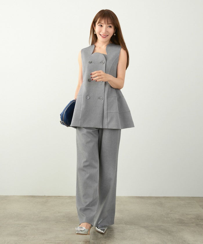 セットアップ オケージョン レディース 大人カジュアル かわいい オフィス きれいめ 美脚 春秋 ジョイントスペース