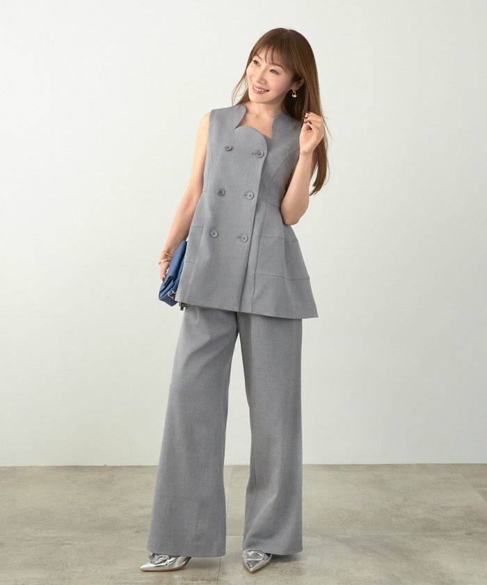 セットアップ オケージョン レディース 大人カジュアル かわいい オフィス きれいめ 美脚 春秋 ジョイントスペース