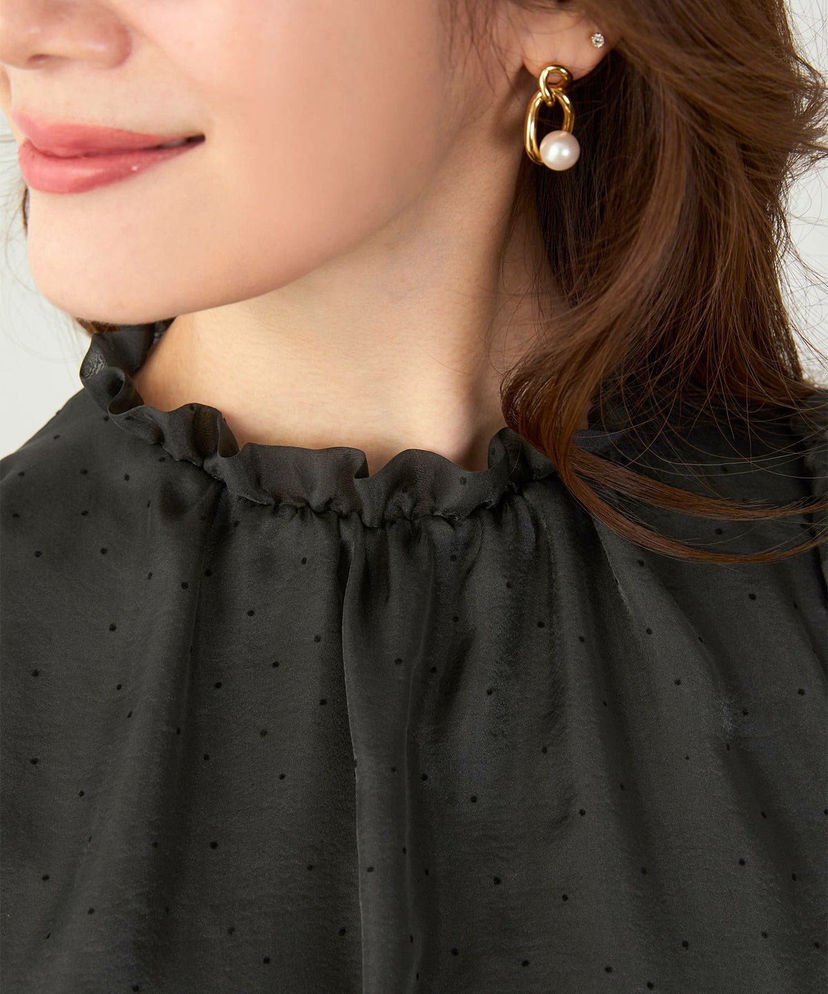 手洗い可 2WAY 長袖 大人カジュアル オフィス きれいめ フェニミン シアー オールシーズン 柄 ジョイントスペース