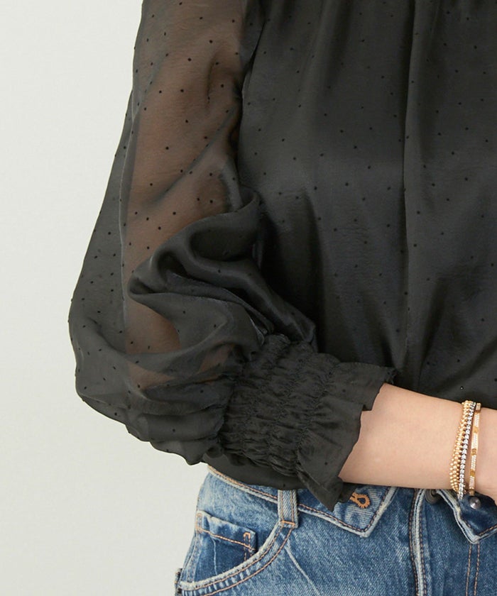 手洗い可 2WAY 長袖 大人カジュアル オフィス きれいめ フェニミン シアー オールシーズン 柄 ジョイントスペース