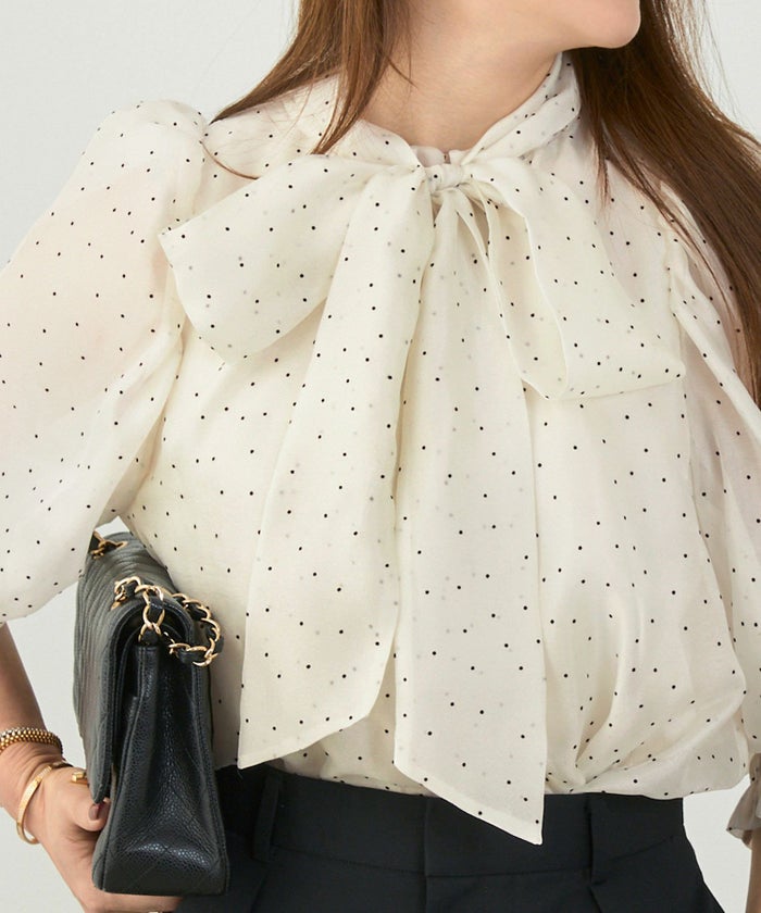 手洗い可 2WAY 長袖 大人カジュアル オフィス きれいめ フェニミン シアー オールシーズン 柄 ジョイントスペース