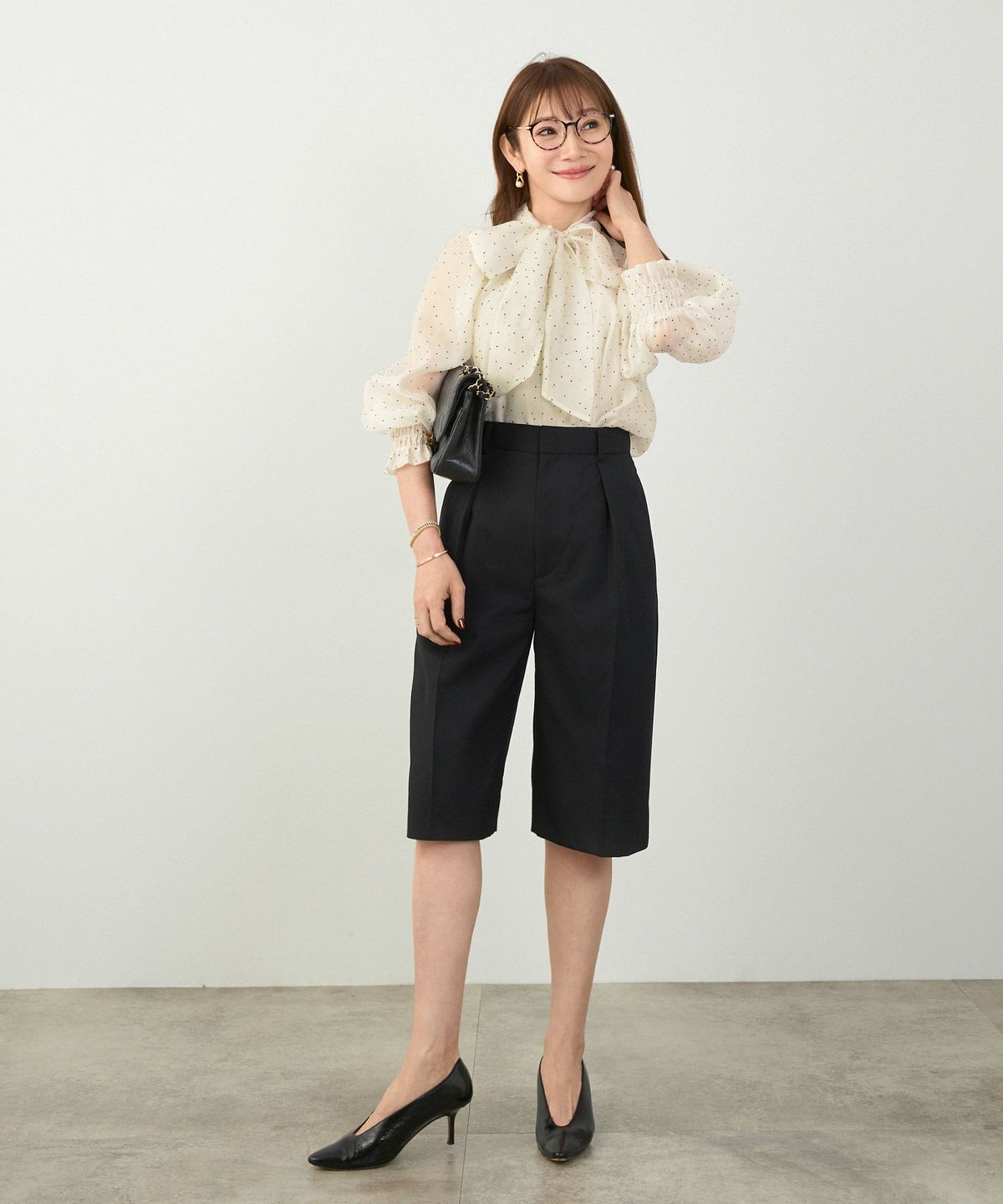 手洗い可 2WAY 長袖 大人カジュアル オフィス きれいめ フェニミン シアー オールシーズン 柄 ジョイントスペース