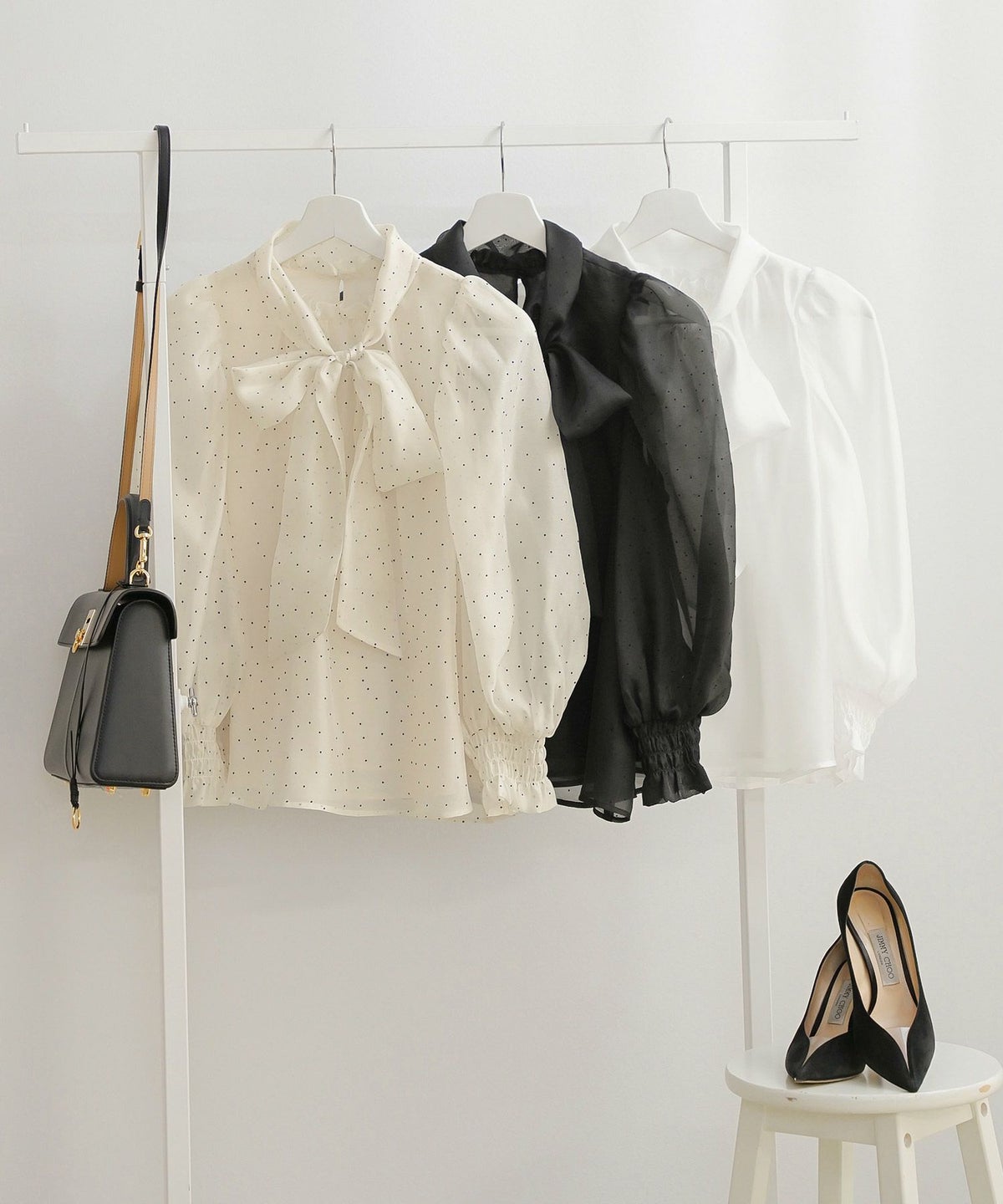 手洗い可 2WAY 長袖 大人カジュアル オフィス きれいめ フェニミン シアー オールシーズン 柄 ジョイントスペース