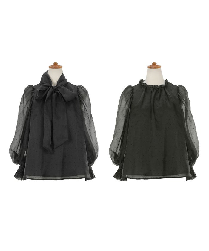 手洗い可 2WAY 長袖 大人カジュアル オフィス きれいめ フェニミン シアー オールシーズン 柄 ジョイントスペース