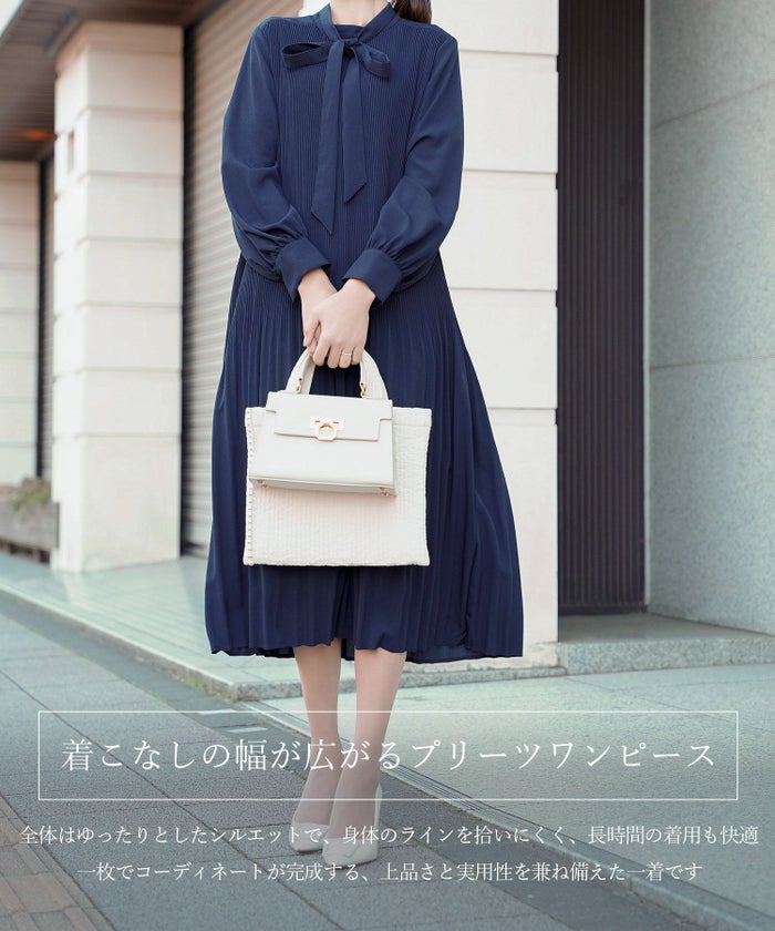 ワンピース レディース ファッション アレンジ かわいい オフィス きれいめ ウォッシャブル 春秋 ジョイントスペース