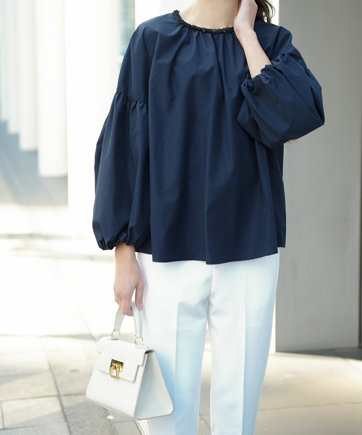 トップス レディース ブラウス 長袖 きれいめ かわいい オフィス 春夏秋 ウォッシャブル ジョイントスペース