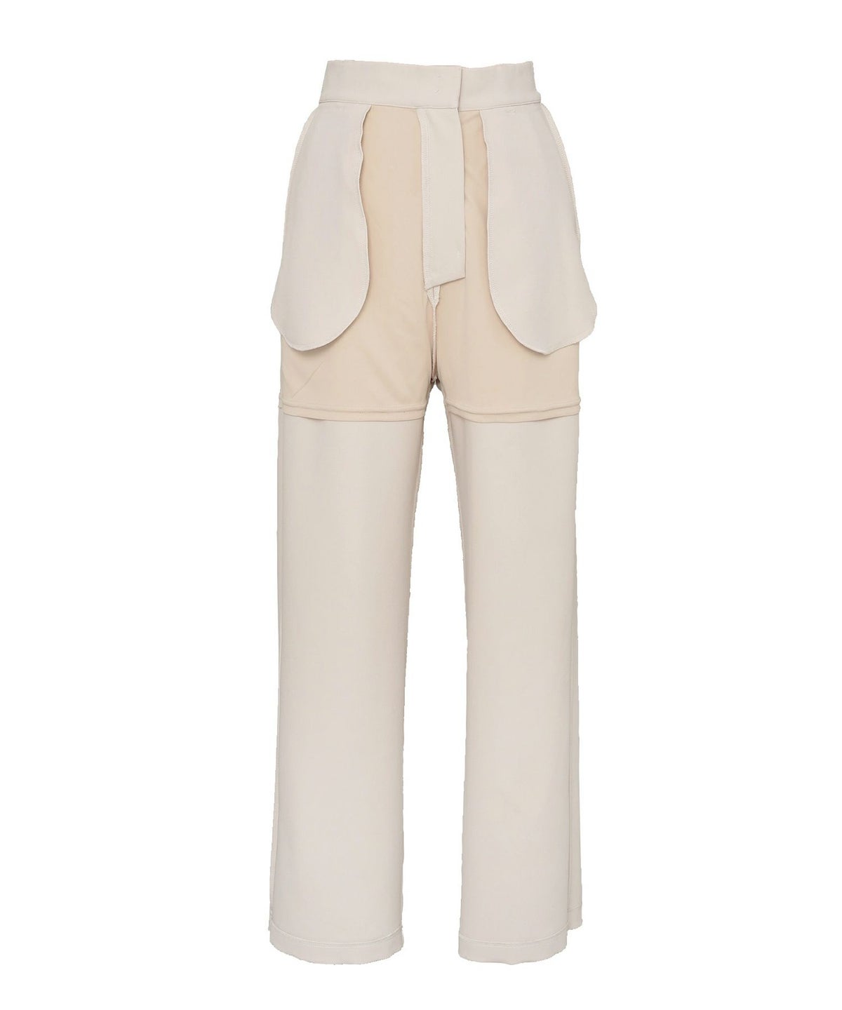 ボトムス パンツ ワイドパンツ ベルト付き ポケット 高身長向け 脚長 体型カバー センタープレス