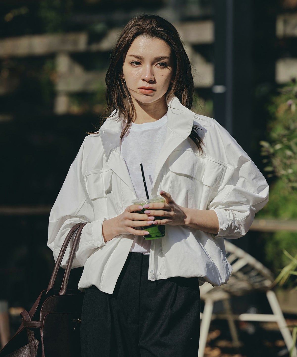 トラックジャケット ナイロン トップス ジップアウター スタンドカラー ジャンバー スポーティー 短丈 ミドル丈 ゆったり 普段使い 着回し 重ね着 オールシーズン ルームウェア 部屋着 リラックス 休日 ワークアウト ヨガ ジム ウェア ランニング ウォーキング 通勤 韓国風 韓国系 スタイル盛れ KINO THE KEI