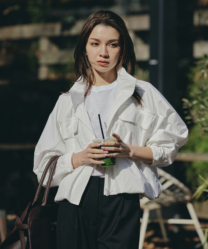 トラックジャケット ナイロン トップス ジップアウター スタンドカラー ジャンバー スポーティー 短丈 ミドル丈 ゆったり 普段使い 着回し 重ね着 オールシーズン ルームウェア 部屋着 リラックス 休日 ワークアウト ヨガ ジム ウェア ランニング ウォーキング 通勤 韓国風 韓国系 スタイル盛れ KINO THE KEI