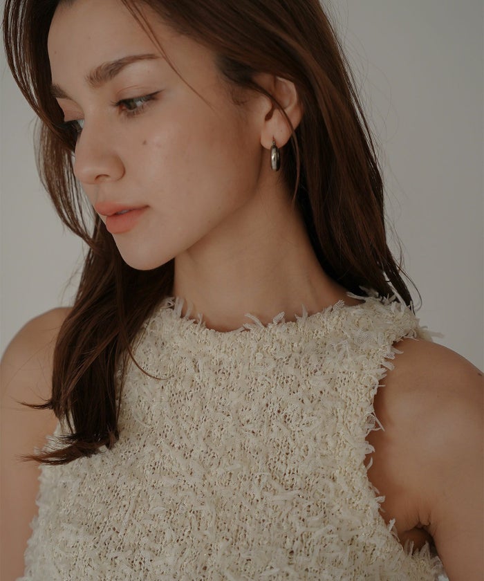 アメリカンスリーブ Vネック 2WAY フェザー レイヤード ファーベスト  海外系 きれいめ 韓国風 韓国系 スタイル盛れ KINO THE KEI