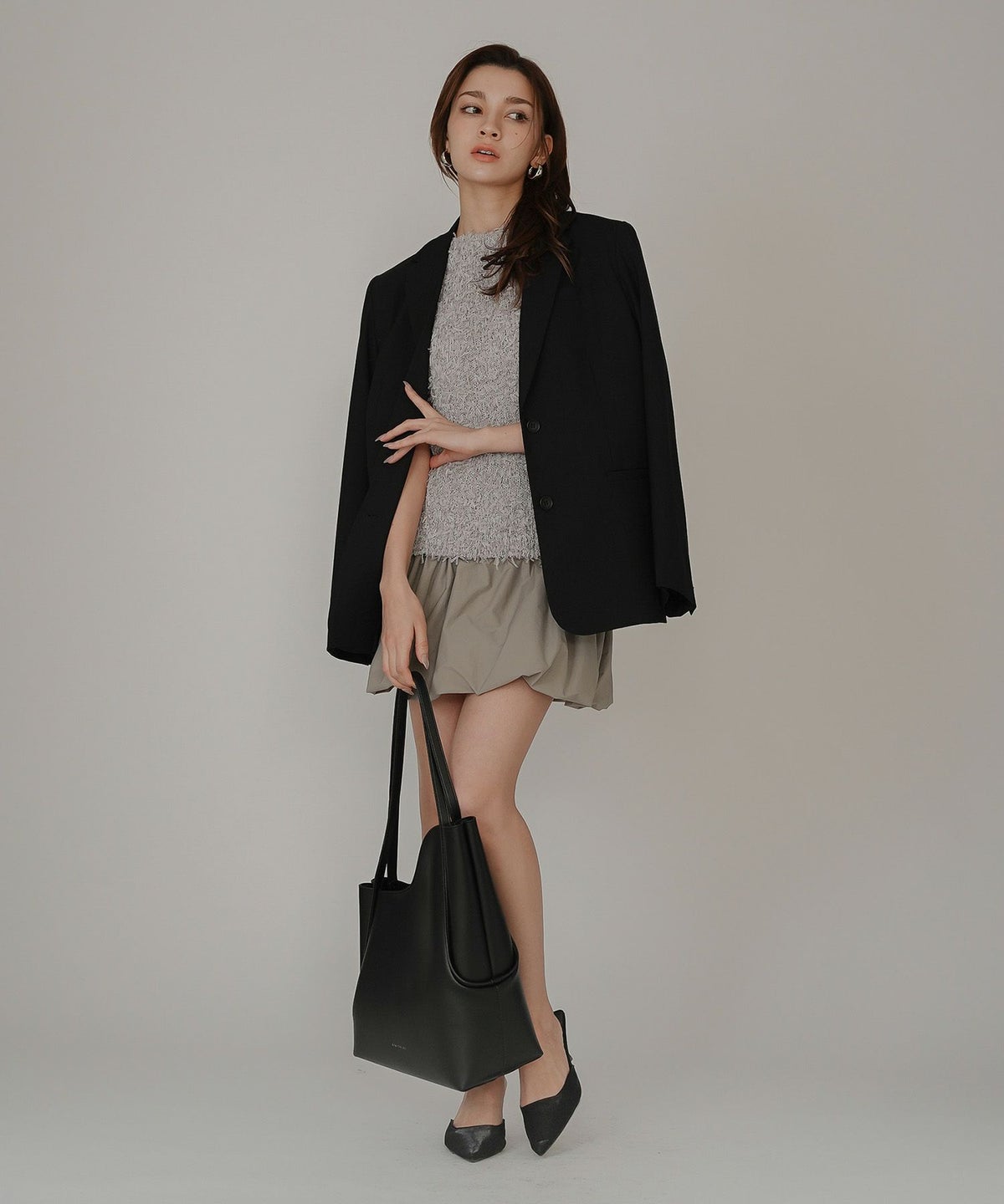 アメリカンスリーブ Vネック 2WAY フェザー レイヤード ファーベスト  海外系 きれいめ 韓国風 韓国系 スタイル盛れ KINO THE KEI