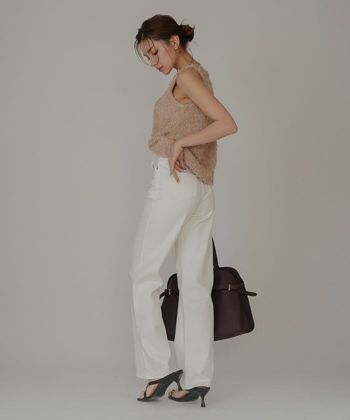 アメリカンスリーブ Vネック 2WAY フェザー レイヤード ファーベスト  海外系 きれいめ 韓国風 韓国系 スタイル盛れ KINO THE KEI