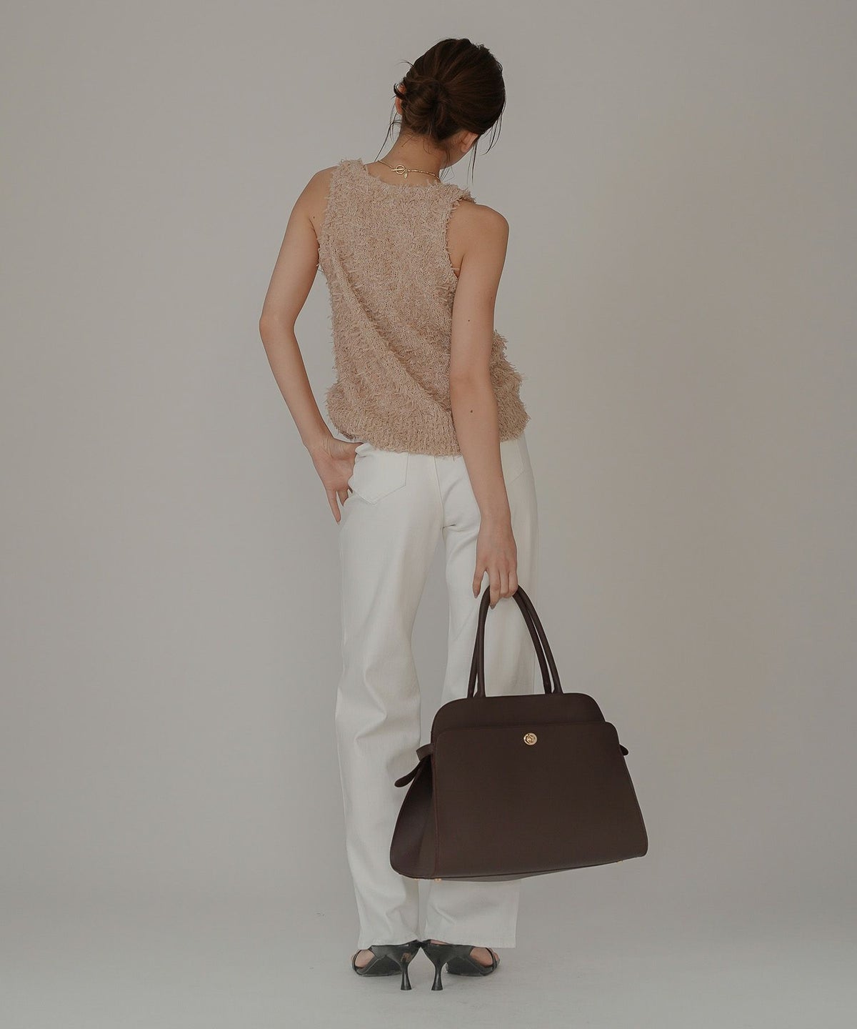 アメリカンスリーブ Vネック 2WAY フェザー レイヤード ファーベスト  海外系 きれいめ 韓国風 韓国系 スタイル盛れ KINO THE KEI