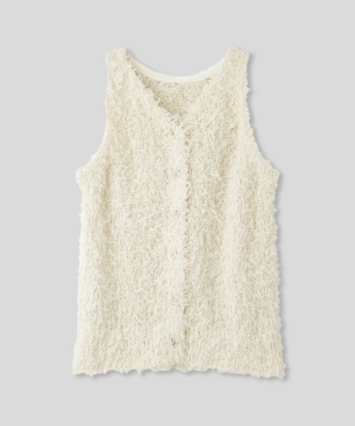 アメリカンスリーブ Vネック 2WAY フェザー レイヤード ファーベスト  海外系 きれいめ 韓国風 韓国系 スタイル盛れ KINO THE KEI